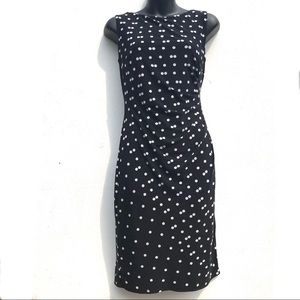 Anne Klein Black Polka Dot Faux Wrap Dress